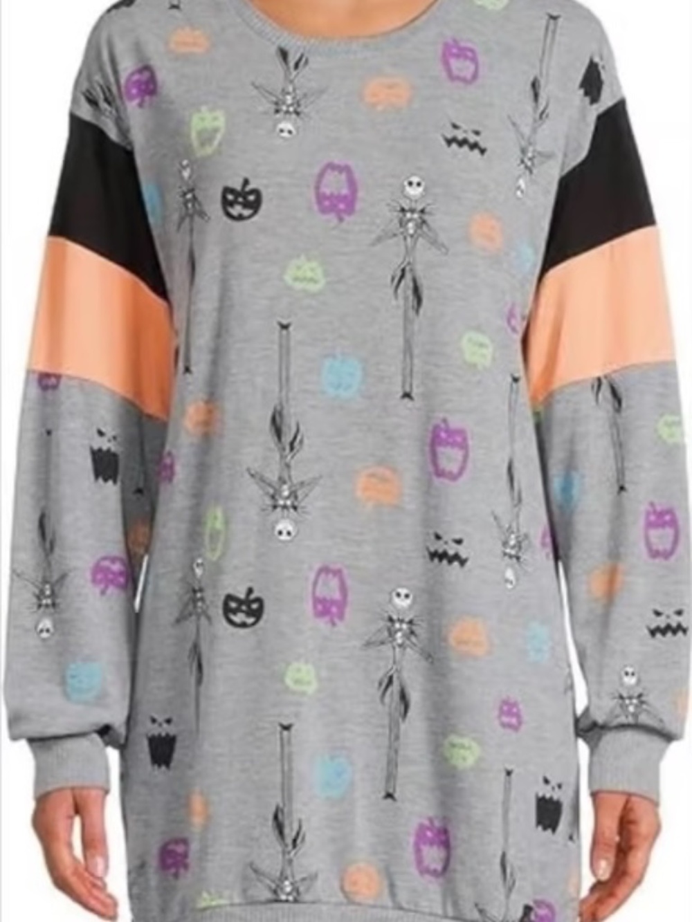 Disney Nightmare Before Christmas Sweatshirt Sleep Tee Nightie Pajama PJ